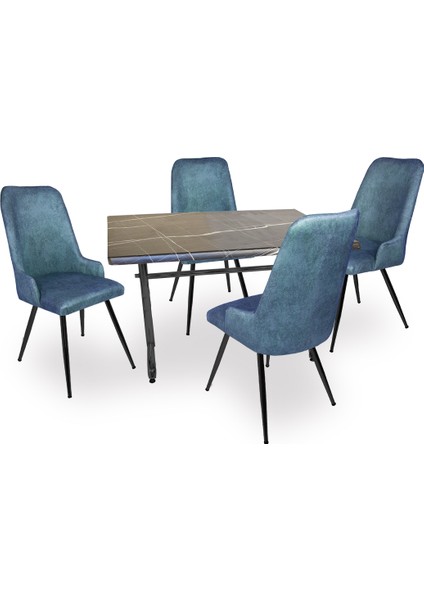 Valerya Werzalit - Çırağan Masa Takımı - Royal Mermer Mavi