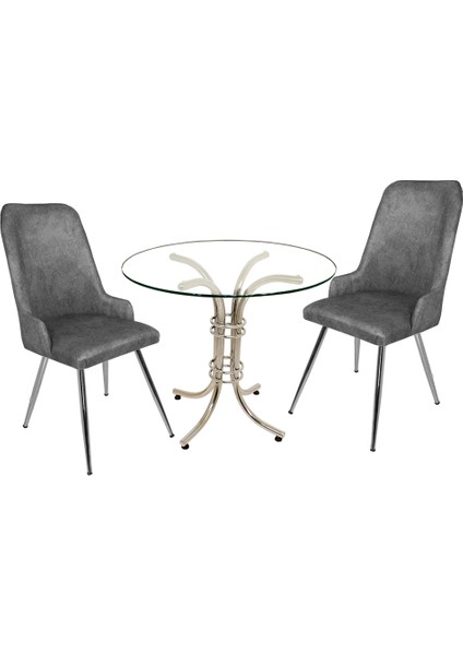 Buket Yuvarlak Cam - Çırağan Fiskos Seti - Füme