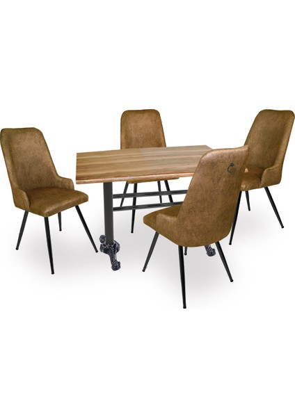 Çipa Werzalit-Çırağan Mutfak Masa Takımı - Indiana Wood Kahve