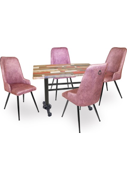 Çipa Werzalit-Çırağan Mutfak Masa Takımı - Red Wood Pembe