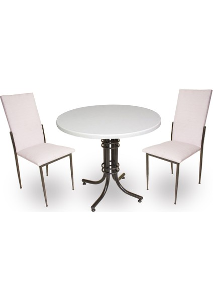 Buket Werzalit Yuvarlak Esb-Gözde 2li Mutfak Masa Takımı - Beyaz