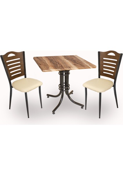 Buket Werzalit Kare Esb-Merdiven 2li Mutfak Masa Takımı - Indiana Wood Krem