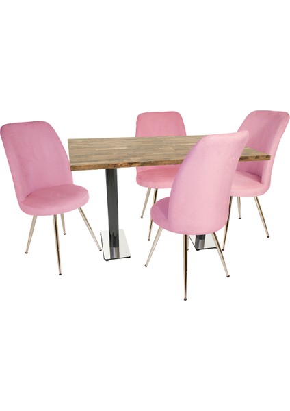 Karanfil Laminat Saray Masa Takımı - Pembe