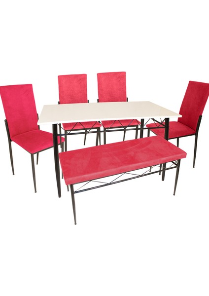 Bergama Mega - Gözde Banklı Mutfak Masa Takımı (6 Kişilik)