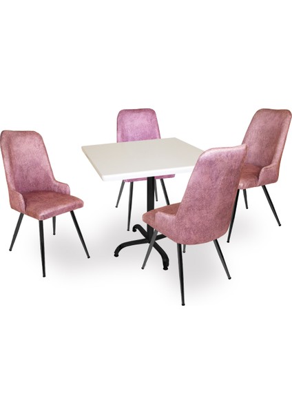 Indigo Werzalit Kare - Çırağan Masa Takımı (80X80) - Pembe