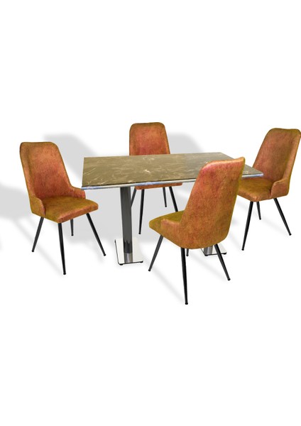 Karanfil Werzalit - Çırağan Masa Takımı (70X120) - Brownie Mermer Kiremit