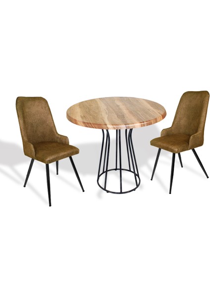 Palermo Werzalit - Çırağan 2 Li Masa Takımı Q80 - Indiana Wood Kahve