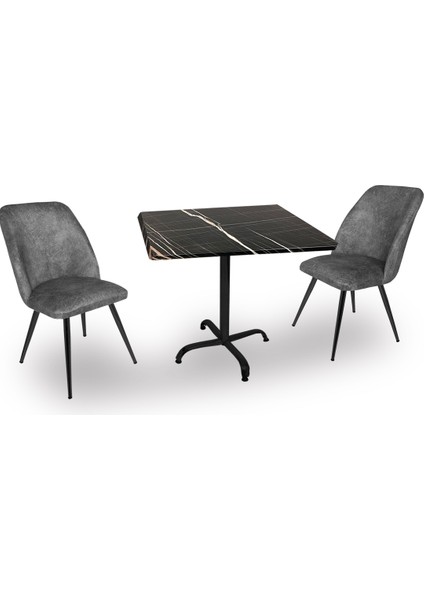 Indigo Werzalit Kare - Nilüfer Fiskos Seti (60X60) - Royal Mermer Füme