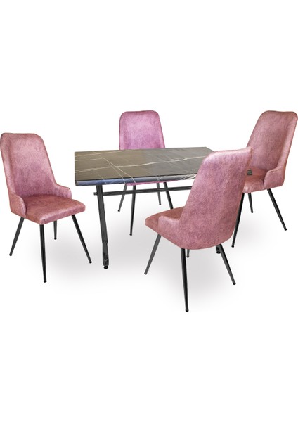 Valerya Werzalit - Çırağan Masa Takımı - Royal Mermer Pembe