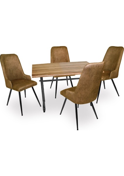 Valerya Werzalit - Çırağan Masa Takımı - Indıana Wood Kahve