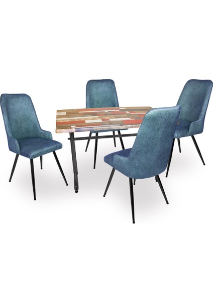 Valerya Werzalit - Çırağan Masa Takımı - Red Wood Mavi