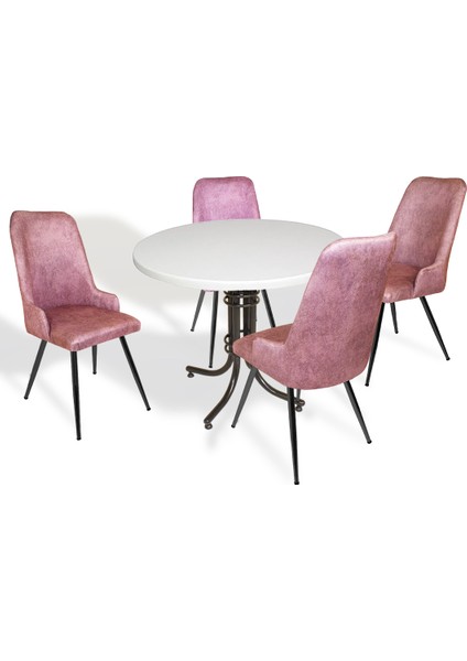 Buket Werzalit Yuvarlak Esb-Çırağan Mutfak Masa Takımı - Pembe