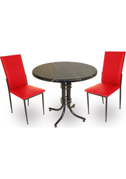 Buket Werzalit Yuvarlak Esb-Gözde Fiskos Seti - Royal Mermer Kırmızı