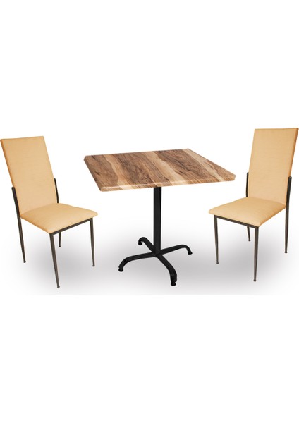 Indigo Werzalit Kare - Gözde Fiskos Seti (80X80) - Indiana Wood Kapiçino