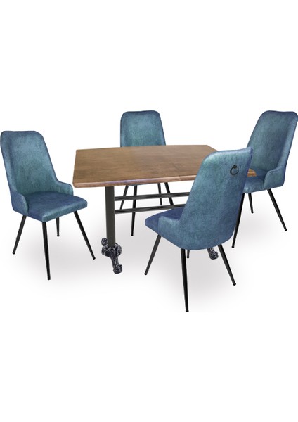 Çipa Werzalit-Çırağan Mutfak Masa Takımı - Antik Dark Mavi