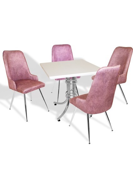 Buket Werzalit Kare-Çırağan Masa Takımı - Pembe