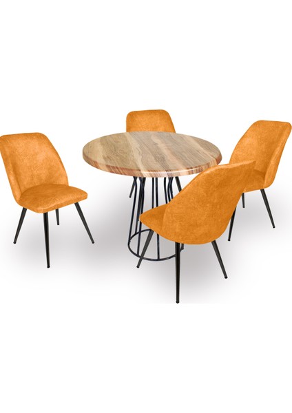 Palermo Werzalit - Nilüfer Mutfak Masa Takımı Q80 - Indiana Wood Sarı