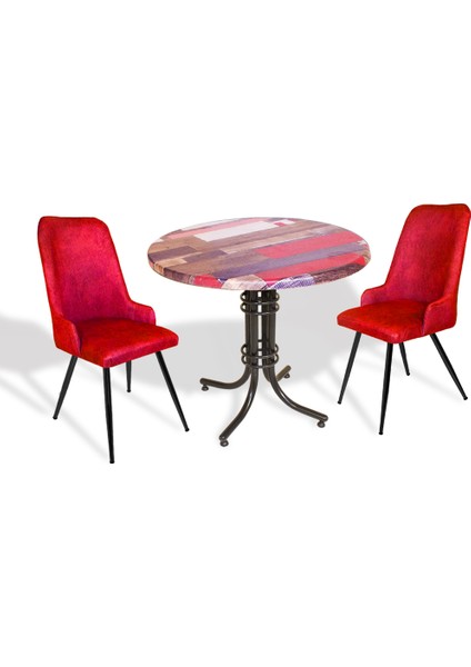 Buket Werzalit Yuvarlak Esb-Çırağan Fiskos Seti - Red Wood Bordo