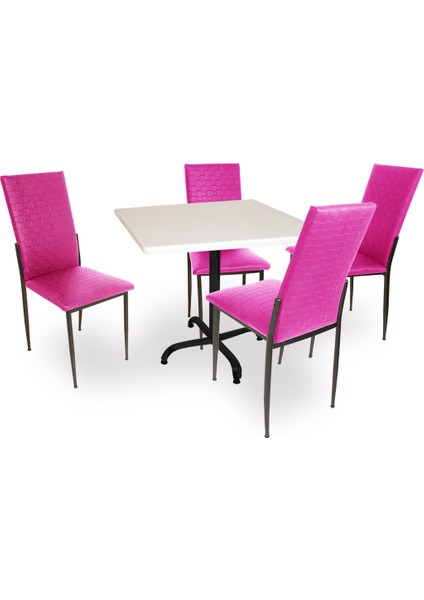 Indigo Werzalit Kare - Gözde Masa Takımı (80X80) - Mor