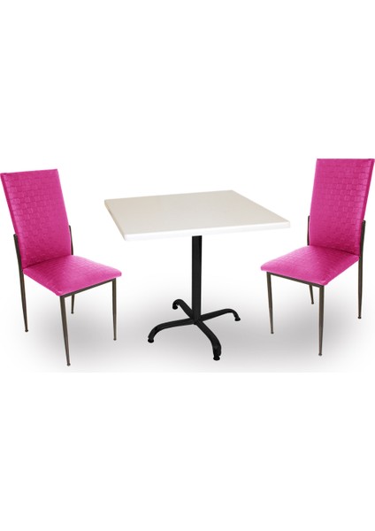 Indigo Werzalit Kare - Gözde 2li Masa Takımı (80X80) - Mor