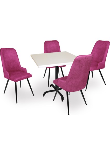 Indigo Werzalit Kare - Çırağan Masa Takımı (80X80) - Mor