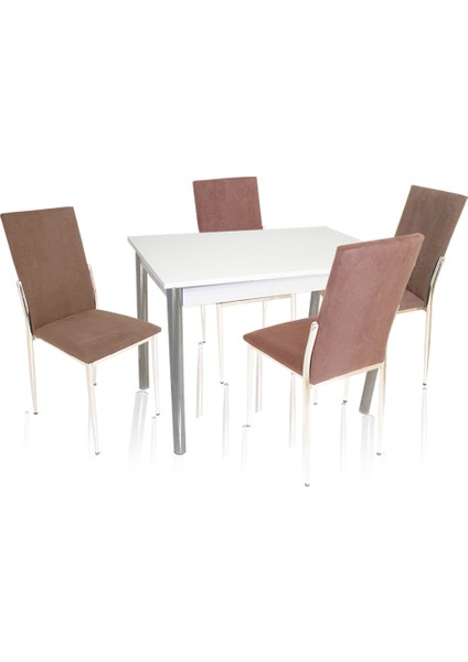 Akasya Gözde Mutfak Masa Takımı (Kumaş) - Kahve