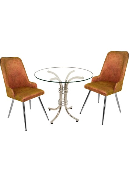 Buket Yuvarlak Cam - Çırağan Fiskos Seti - Kiremit