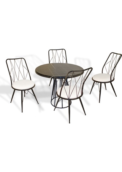 Palermo Werzalit - Royal Mutfak Masa Takımı Q80 - Royal Mermer Beyaz