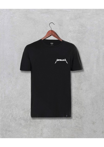 Metallica Yazılı Minimal Göğüs Baskılı Unisex Tişört