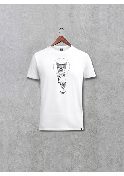 Kedi Sfenks Cat Üçüncü Göz Özel Tasarım Hayvan Baskılı Unisex Tişört
