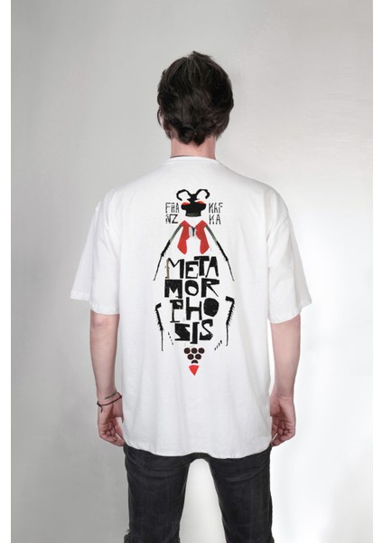Franz Kafka Dönüşüm Ön Sırt Baskılı Özel Tasarım Oversize Unisex Tişört