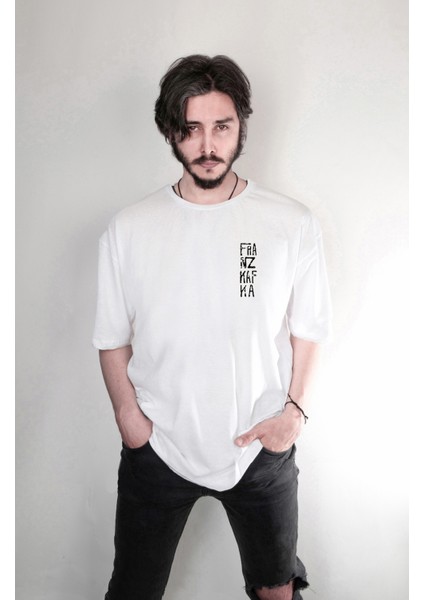 Franz Kafka Dönüşüm Ön Sırt Baskılı Özel Tasarım Oversize Unisex Tişört