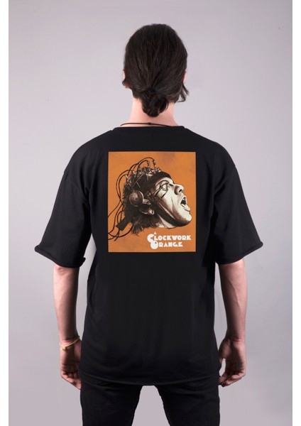 A Clockwork Orange Otomatik Portakal Çift Taraf Baskılı Oversize Unisex Tişört