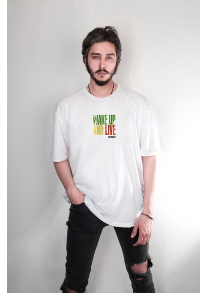 Bob Marley Reggae Tasarım Baskılı Oversize Unisex Tişört