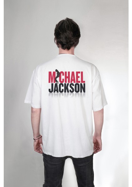Michael Jackson Mj Çift Taraf Özel Tasarım Baskılı Oversize Unisex Tişört