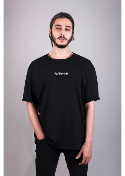 Iron Maiden Fear Of The Özel Tasarım Çift Taraf Baskılı Oversize Unisex Tişört