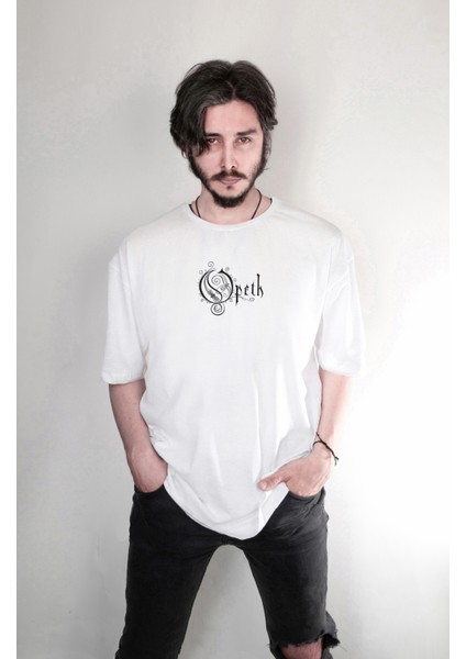 Opeth Müzik Grubu Çift Taraf Özel Tasarım Baskılı Oversize Unisex Tişört