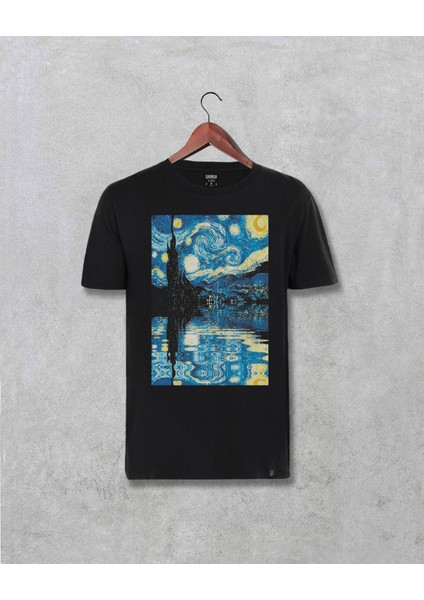 Vincent Van Gogh Starry Night Baskılı Unisex Tişört
