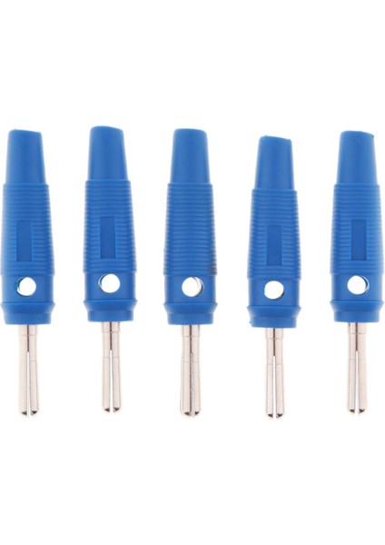 5 Adet 4 mm. Muz Fiş Hoparlör Test Probları İçin Lehimsiz Staable Fişler Mavi (Yurt Dışından)