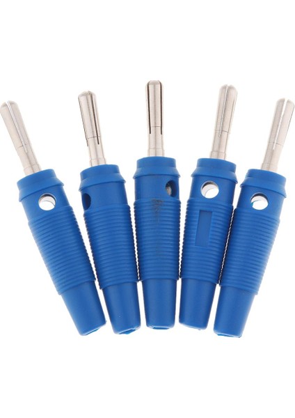 5 Adet 4 mm. Muz Fiş Hoparlör Test Probları İçin Lehimsiz Staable Fişler Mavi (Yurt Dışından)