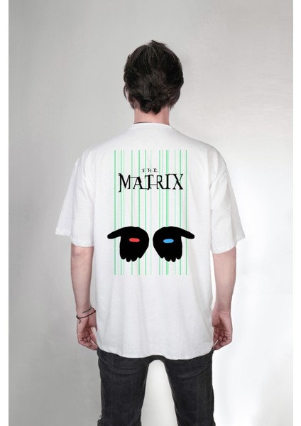 The Matrix Çift Taraf Özel Tasarım Baskılı Oversize Unisex Tişört