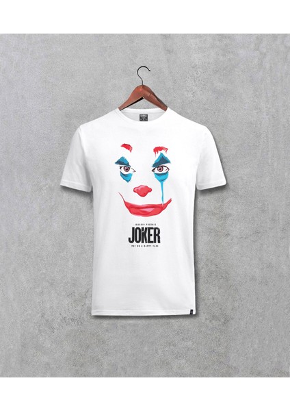 Joker Özel Tasarım Baskılı Unisex Beyaz Tişört