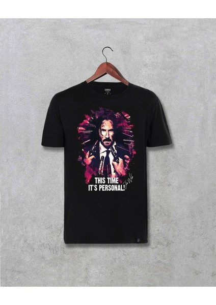 John Wick Filmi Baskılı Unisex Siyah Tişört