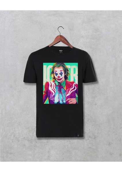 Joker Filmi Özel Tasarım Baskılı Unisex Siyah Tişört