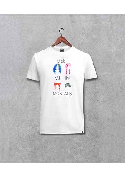 Eternal Sunshine Sil Baştan Montauk Baskılı Unisex Beyaz Tişört