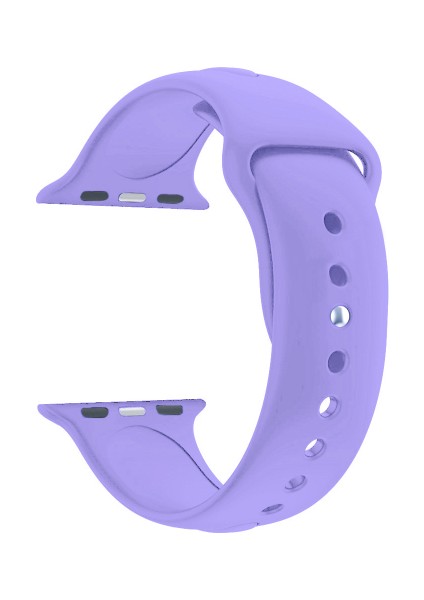 Apple Watch Seri 4 5 6 Için 44 mm Small Beden(S/m Size) Spor Silikon Kordon(54 Farklı Renk) Koyu Lila