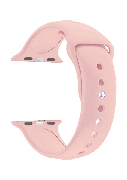 Apple Watch Seri 4 5 6 Için 44 mm Small Beden(S/m Size) Spor Silikon Kordon(54 Farklı Renk) Somon