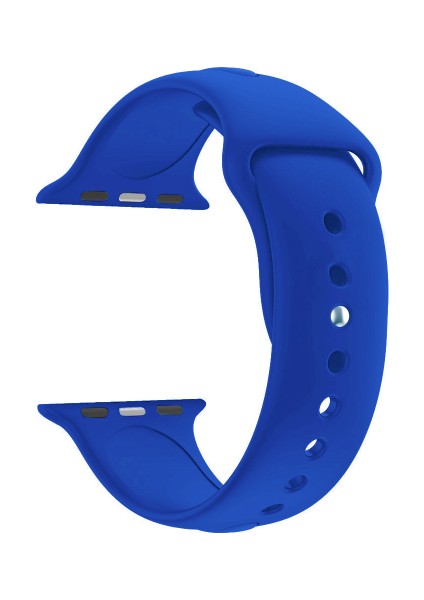 Apple Watch Seri 1 2 3 Için 38 mm Small Beden(S/m Size) Spor Silikon Kordon(54 Farklı Renk) Koyu Mavi