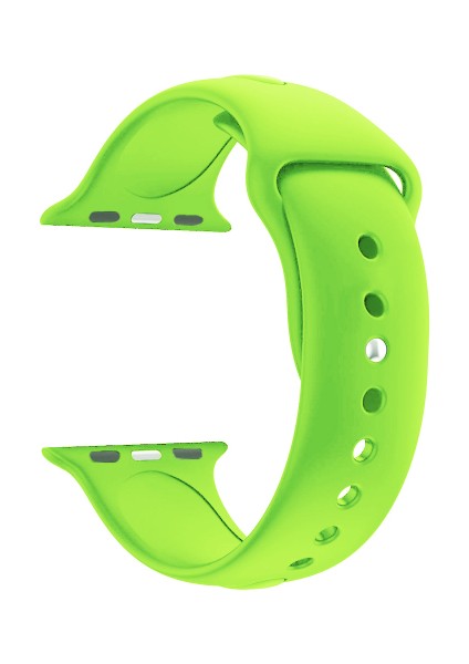Apple Watch Seri 4 5 6 Için 40 mm Small Beden(S/m Size) Spor Silikon Kordon(54 Farklı Renk) Fıstık Yeşili