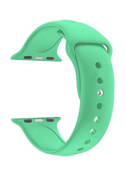 Apple Watch Seri 1 2 3 Için 38 mm Small Beden(S/m Size) Spor Silikon Kordon(54 Farklı Renk) Marine Green